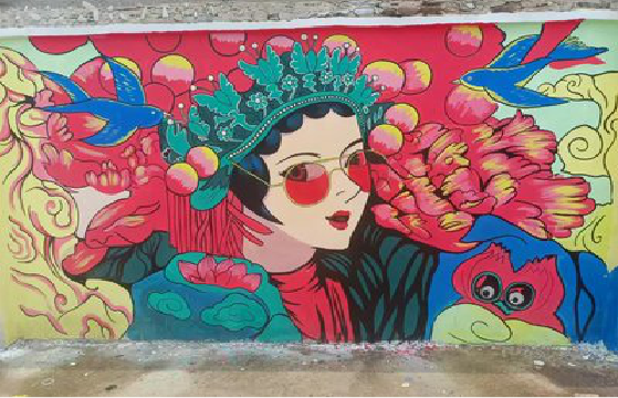 赤壁墙体彩绘-网红墙