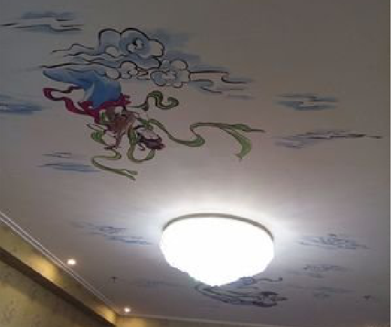 赤壁如何快速绘制天花板上的手绘墙？