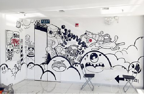 赤壁手绘墙并非传统涂鸦。